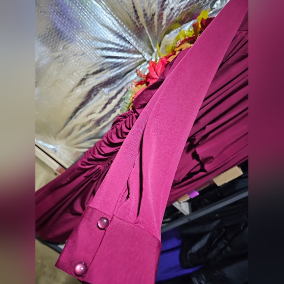 Long sleeve, draped Midnight Velvet dress - Picture 8 of 14